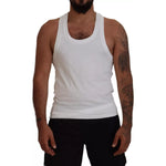 Dsquared² White Cotton Linen Sleeveless Tank T-shirt TSH83211-46