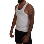 Dsquared² White Cotton Linen Sleeveless Tank T-shirt TSH83211-46