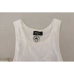 Dsquared² White Cotton Linen Sleeveless Tank T-shirt TSH83211-46