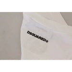 Dsquared² White Cotton Linen Sleeveless Tank T-shirt TSH83211-46