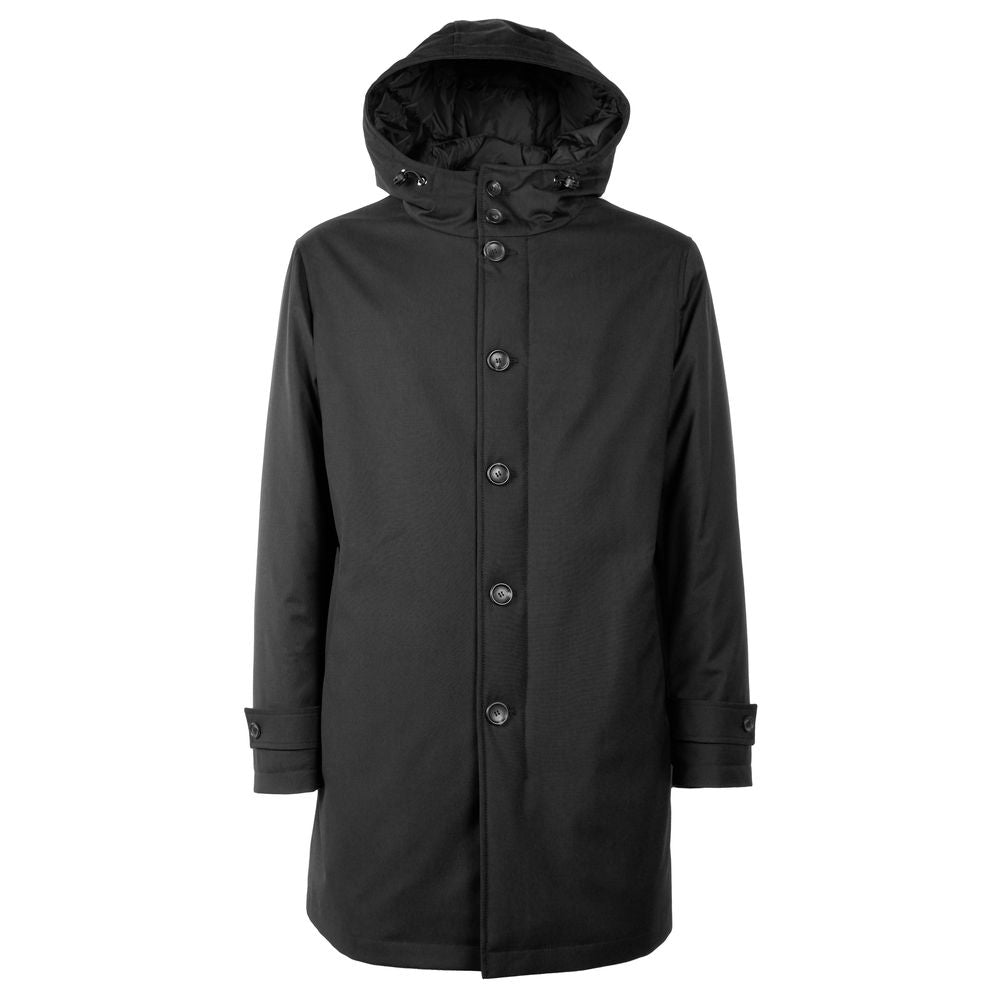 Made in Italy Black Wool Jackets & Coat