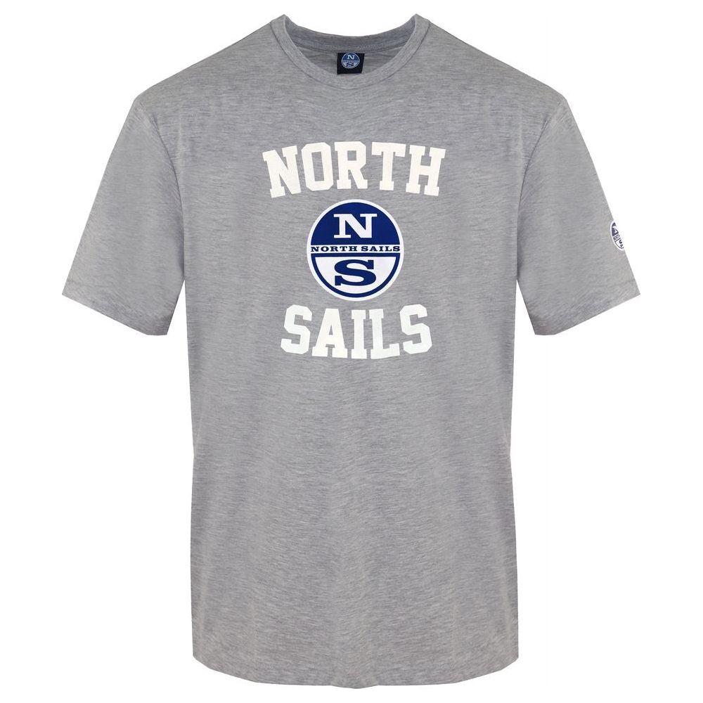 North Sails Gray Cotton Men Crewneck T-Shirt