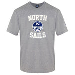 North Sails Gray Cotton Men Crewneck T-Shirt