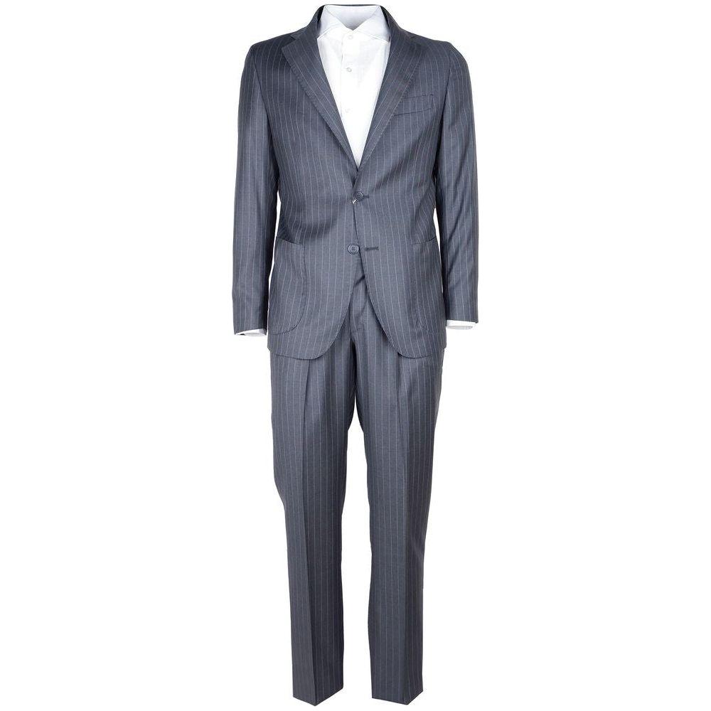 Made in Italy Gray Wool Men Suit