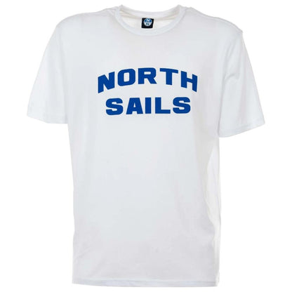 North Sails Elegant White Cotton Tee with Bold Blue Logo