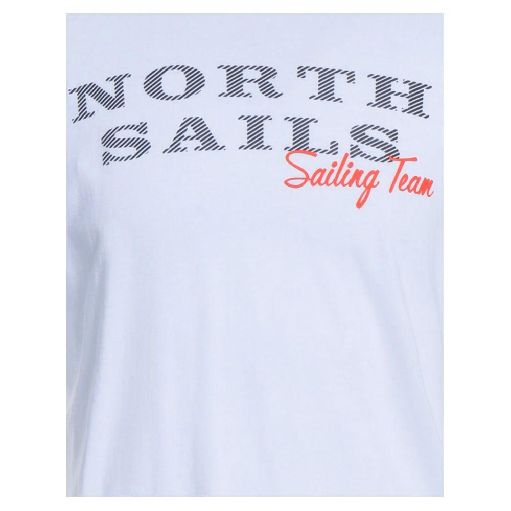 تي شيرت North Sails Pristine White Rubber Logo