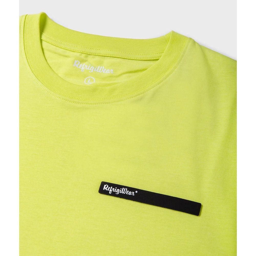 Refrigiwear Embossed Logo Cotton T-Shirt in Yellow RE-12618-XXL