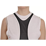 Dsquared² Black White Crew Neck Sleeveless Cotton Blouse JKT515-38
