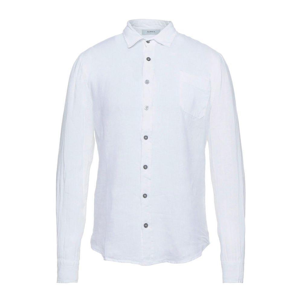 Alpha Studio White Linen Shirt