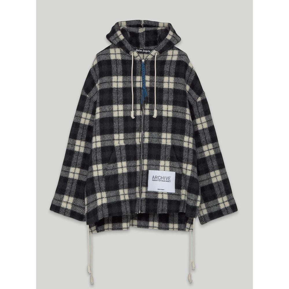 Palm Angels Black Cashmere Men Sweater with Hood