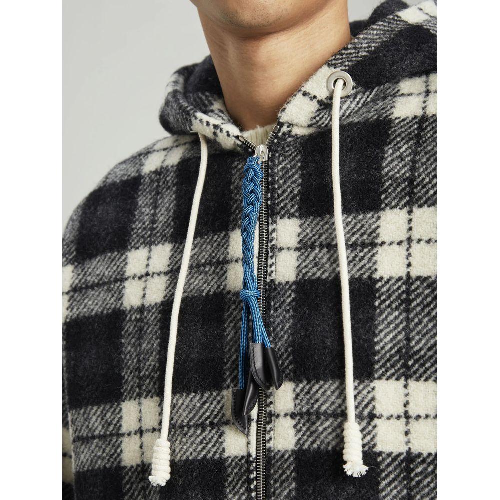 Palm Angels Black Cashmere Men Sweater with Hood
