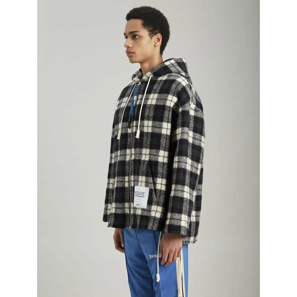 Palm Angels Black Cashmere Men Sweater with Hood