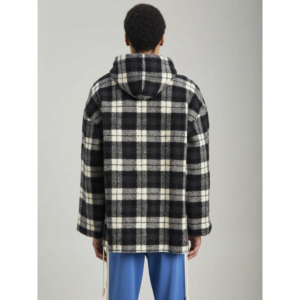 Palm Angels Black Cashmere Men Sweater with Hood