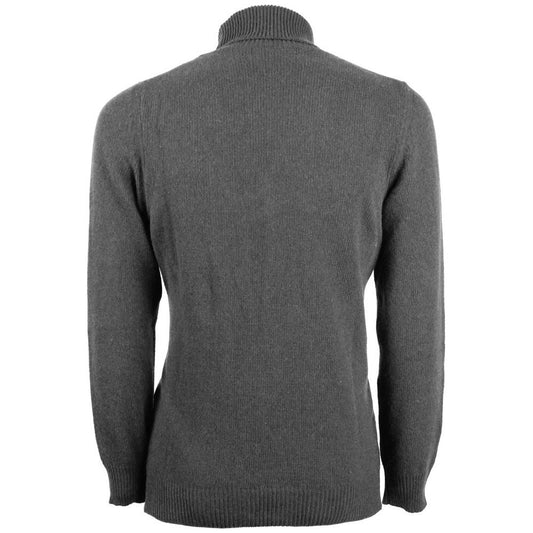 Emilio Romanelli Gray Cashmere Men Turtleneck Sweater EM-11300-M