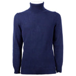 Emilio Romanelli Blue Cashmere Men's Turtleneck Sweater