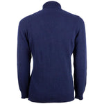 Emilio Romanelli Blue Cashmere Men's Turtleneck Sweater