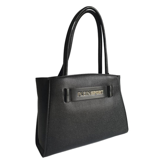 Plein Sport Sleek Black Three-Compartment Tote Bag PLSP-8952