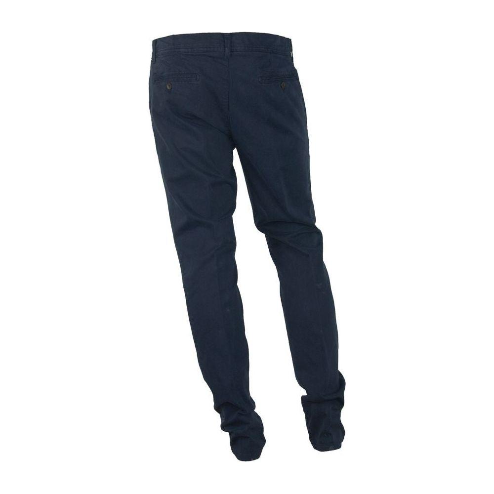 Made in Italy Blue Cotton Men's Trouser