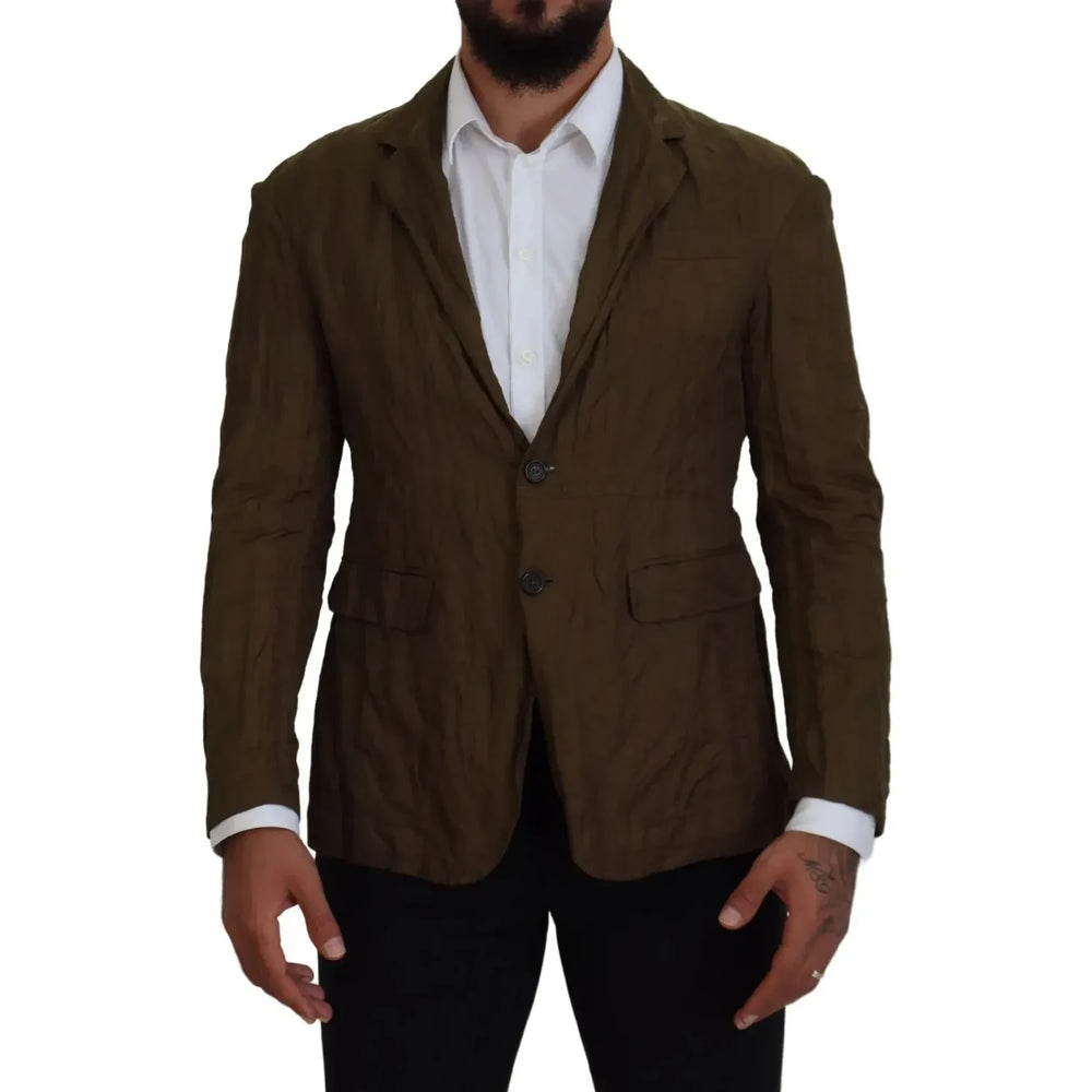 Dsquared² Green Single Breasted Men Coat Blazer Jacket JKT3544-48