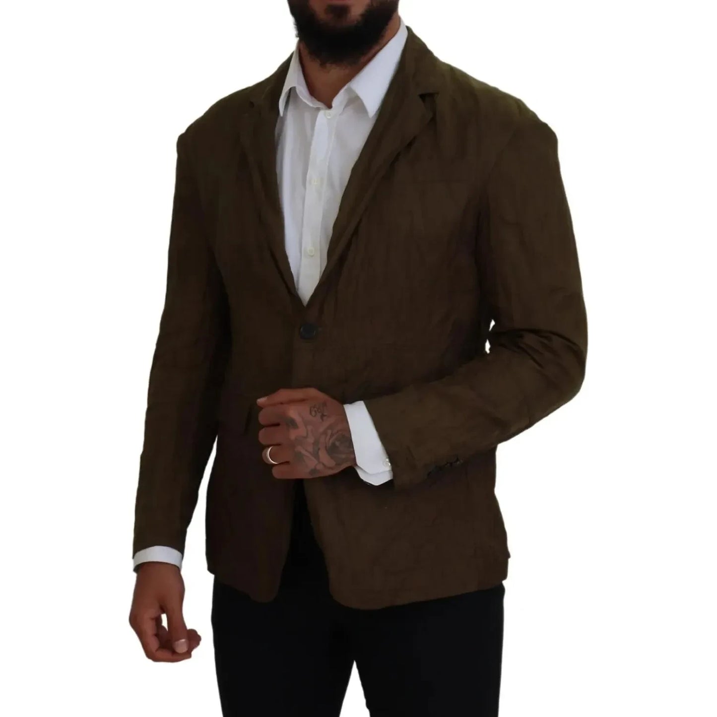 Dsquared² Green Single Breasted Men Coat Blazer Jacket JKT3544-48
