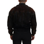 Dsquared² Brown Cotton Bomber Zipper Pocket Sleeves Jacket JKT3534-48