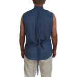 Dsquared² Blue Cotton Chain Embellishment Sleeveless Shirt TSH83551-48