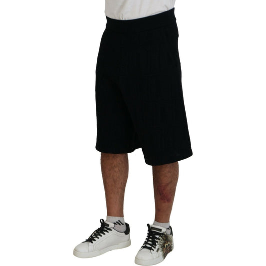 Dsquared² Black Solid Pull On Men Casual Bermuda Shorts PAN74466-48
