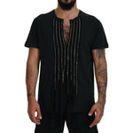 Dsquared² Black Chain Embellished Cotton Short Sleeve T-shirt THS83507-48