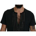 Dsquared² Black Chain Embellished Cotton Short Sleeve T-shirt THS83507-48