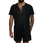 Dsquared² Black Chain Embellished Cotton Short Sleeve T-shirt THS83507-48