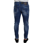 Dsquared² Blue Washed Patchwork Skinny Men Denim Jeans PAN74369-48