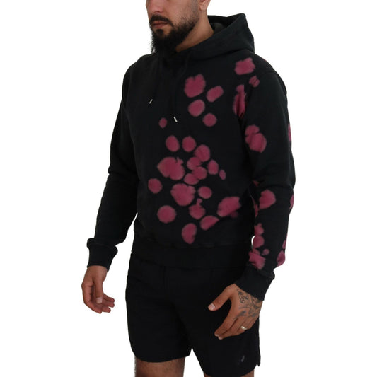 Dsquared² Black Tie Dye Cotton Hooded Sweatshirt Sweater TSH83475-48