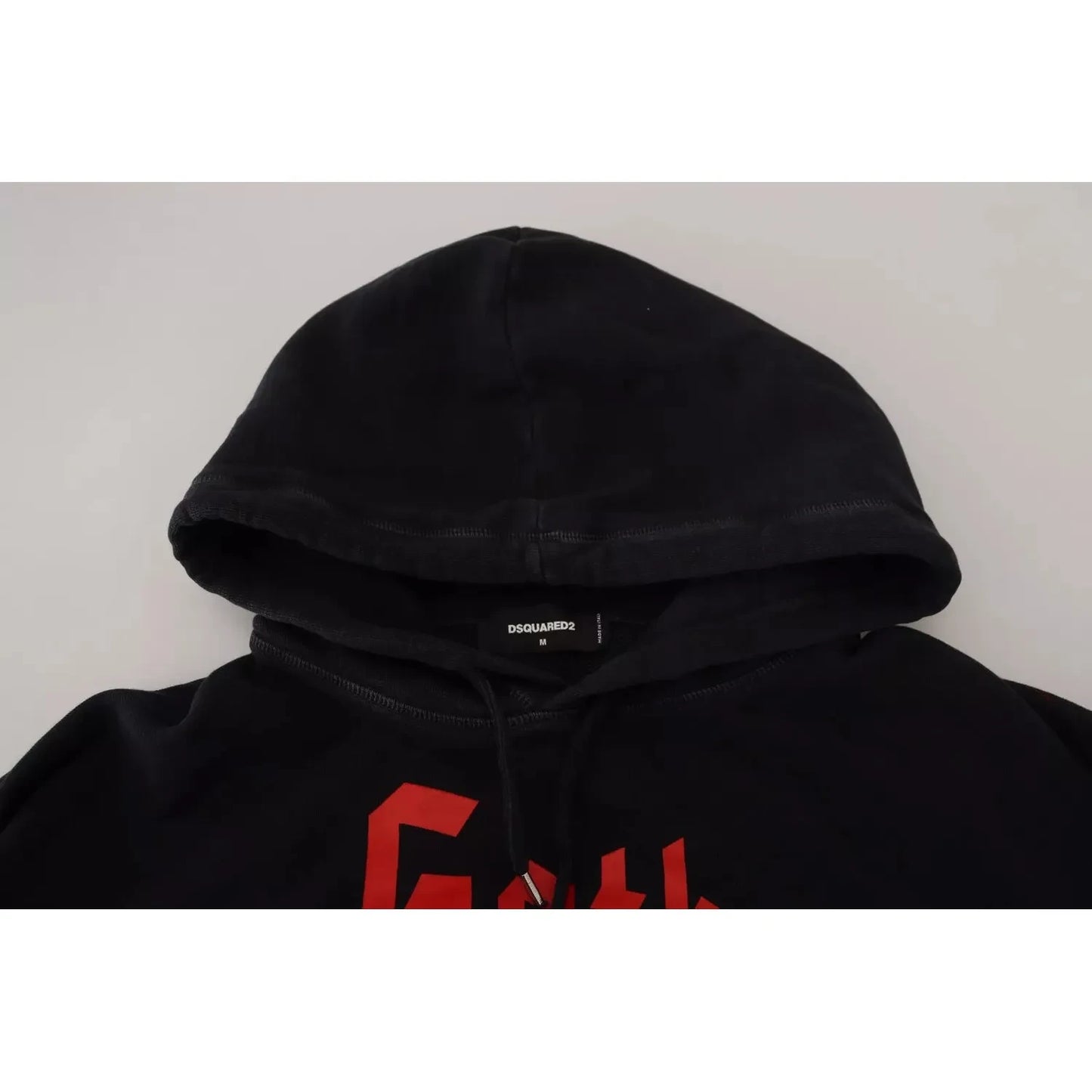 Dsquared² Black Cotton Hooded Printed Men Pullover Sweater TSH83479-48