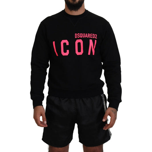 Dsquared² Black Printed Long Sleeves Pullover Sweater TSH83528-48