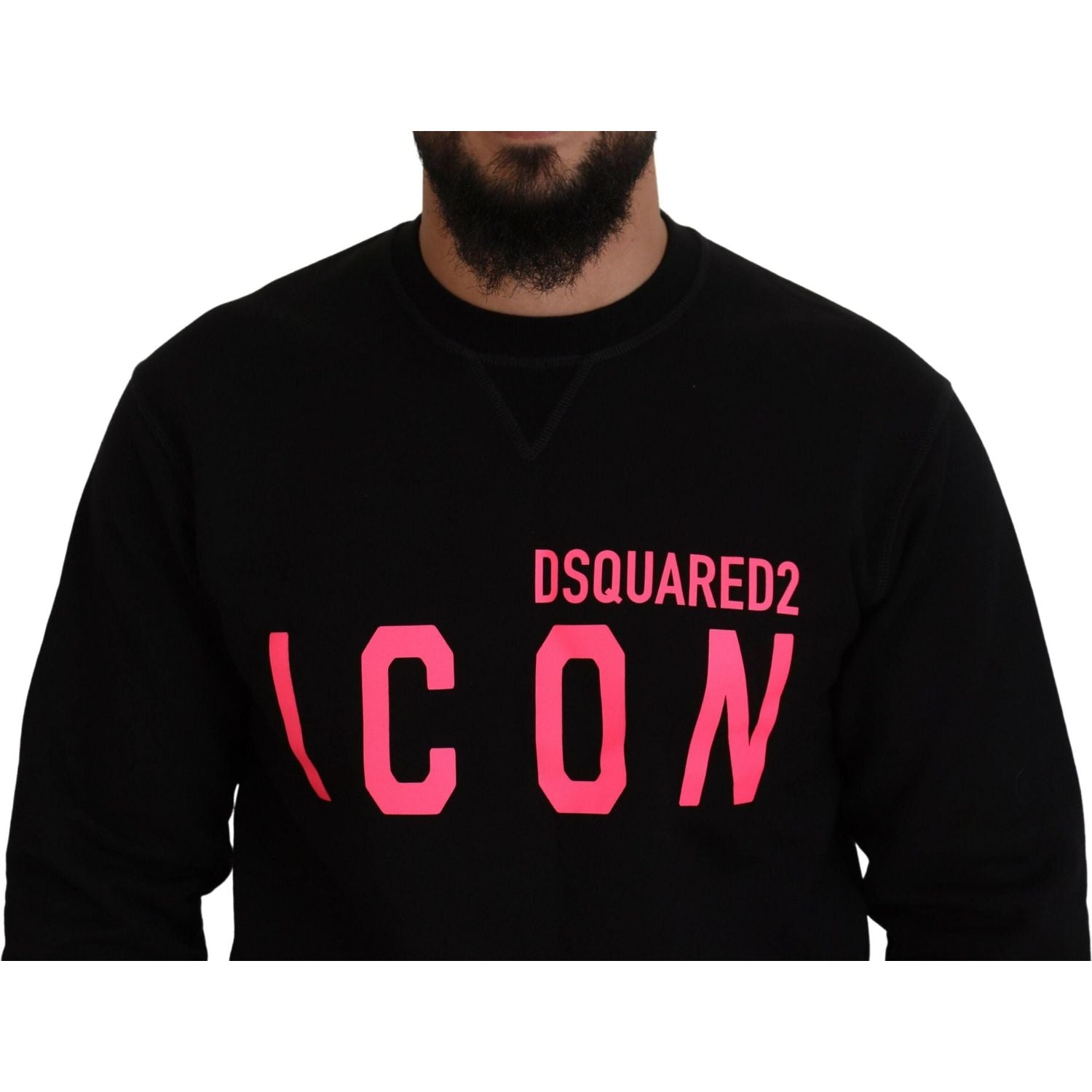 سترة صوفية بأكمام طويلة مطبوعة باللون الأسود من Dsquared²