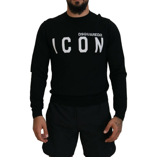 Dsquared² Black Logo Print Long Sleeves Men Pullover Sweater TSH83535-48