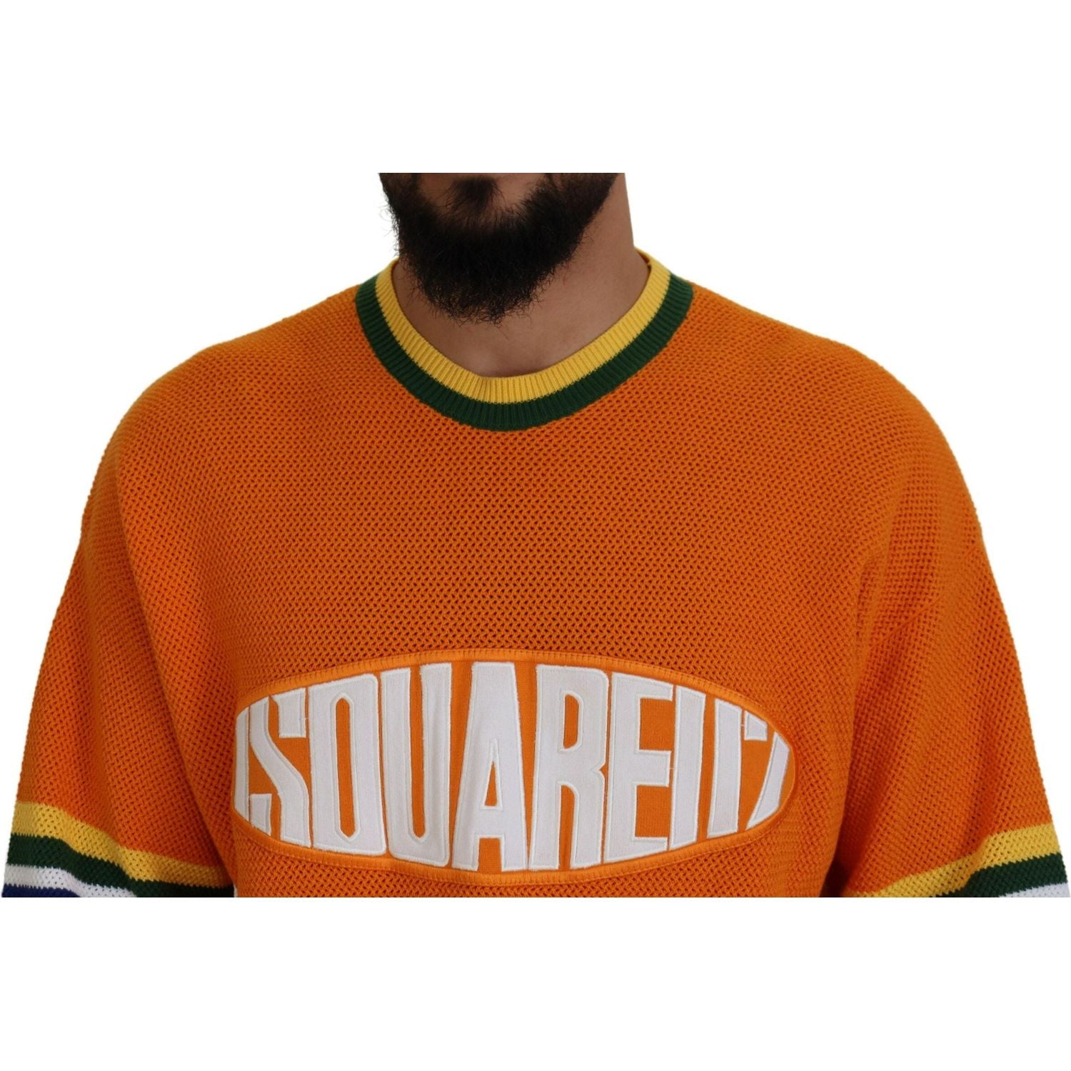 سترة رجالية بأكمام طويلة مطبوعة باللون البرتقالي من Dsquared²