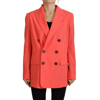 Dsquared² Pink Double Breasted Coat Blazer Jacket 1728,67345645728,Blazers - Suits & Blazers - Clothing,Clothing,Dsquared²,IT38 | XS,Jackets & Coats - Women - Clothing,Material: 54% Polyester 44% Virgin Wool 2% Elastane,Pink,Preowned / Defect,Suits & Blaz