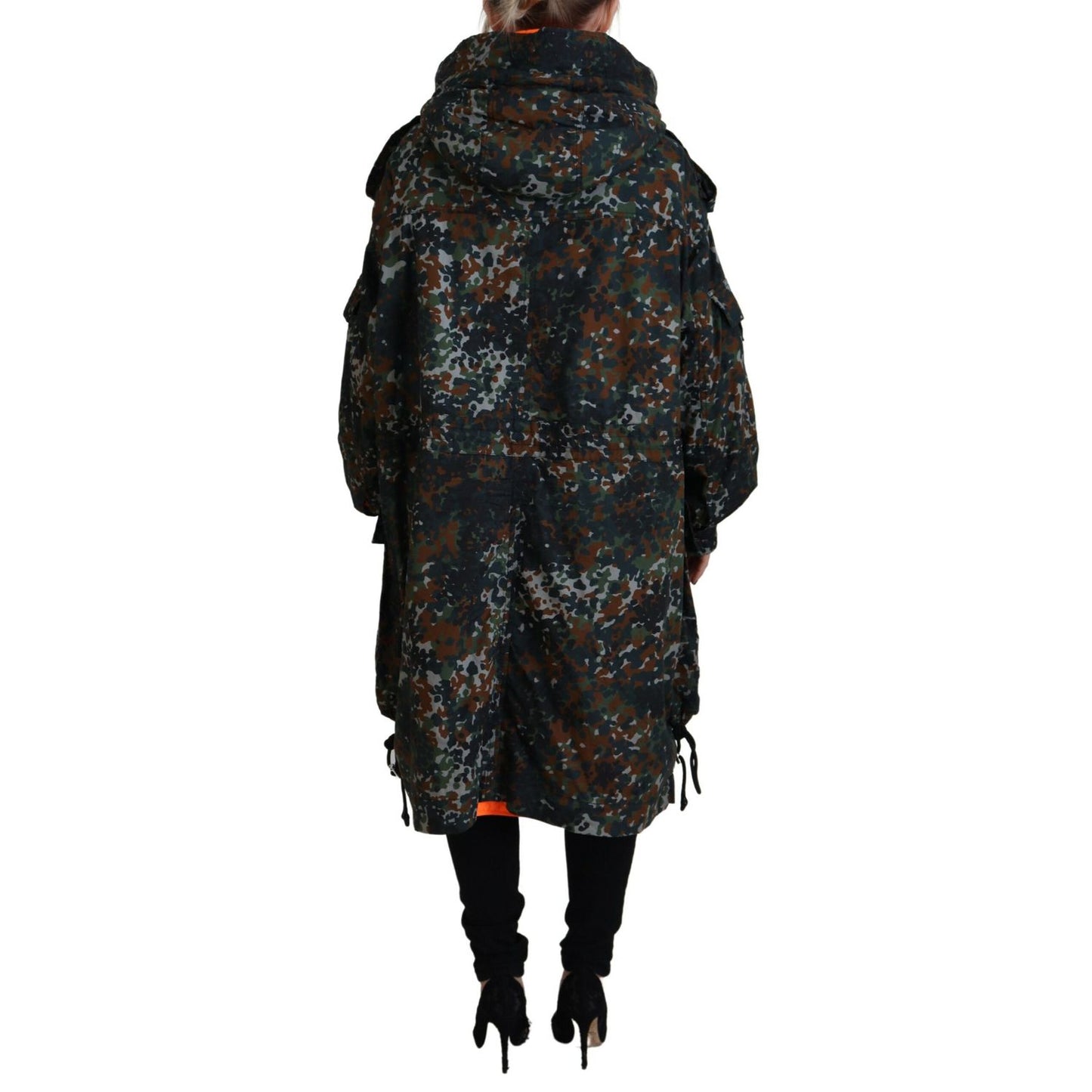 Dsquared² Green Hooded Goth Camouflage Print Parka Coat Jacket