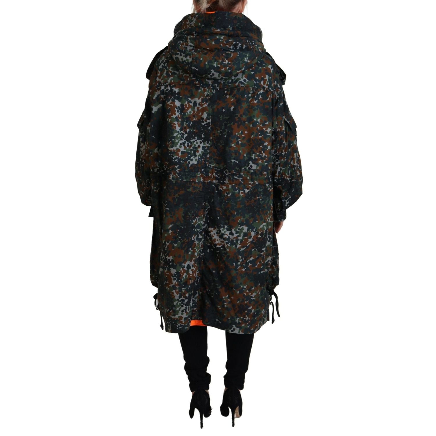 Dsquared² Green Hooded Goth Camouflage Print Parka Coat Jacket