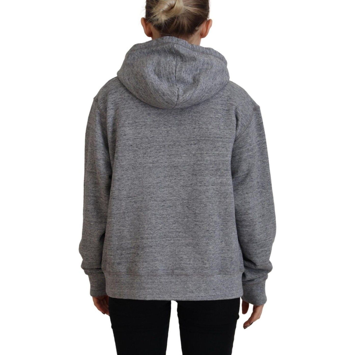Dsquared² Gray Logo Print Cotton Hoodie Sweatshirt Sweater TSH83464-38