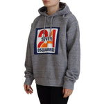 Dsquared² Gray Logo Print Cotton Hoodie Sweatshirt Sweater TSH83464-38