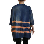 Dsquared² Blue Cotton Tie Dye Short Sleeves Lace T-shirt TSH83392-38