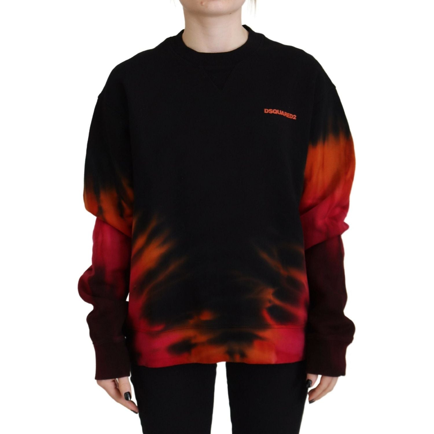سترة نسائية بأكمام طويلة من Dsquared² بطبعة شعار Black Tie Dye