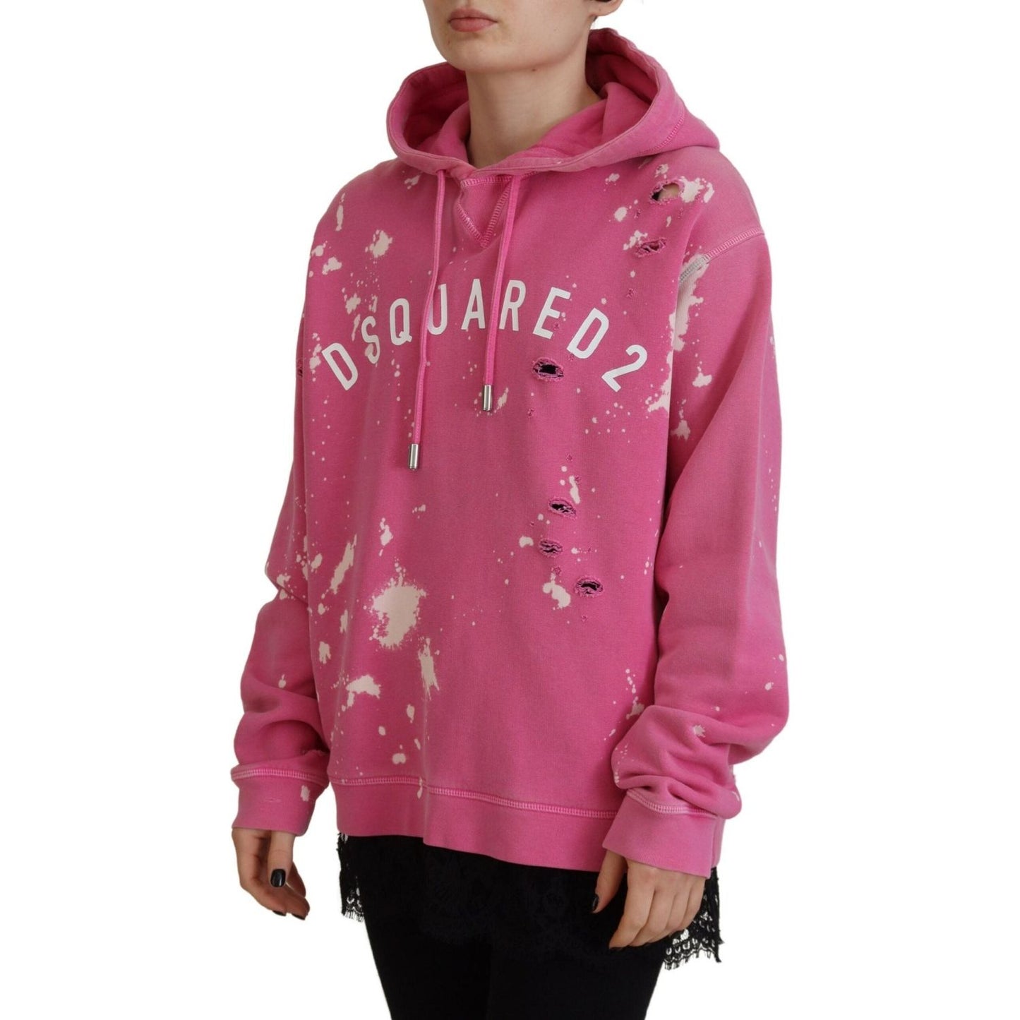 Dsquared² Pink Logo Print Cotton Hoodie Sweatshirt Sweater TSH83463-38