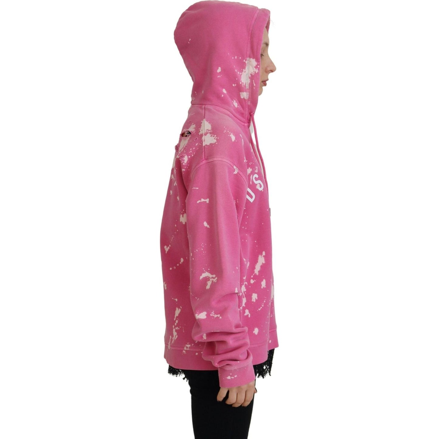Dsquared² Pink Logo Print Cotton Hoodie Sweatshirt Sweater TSH83463-38