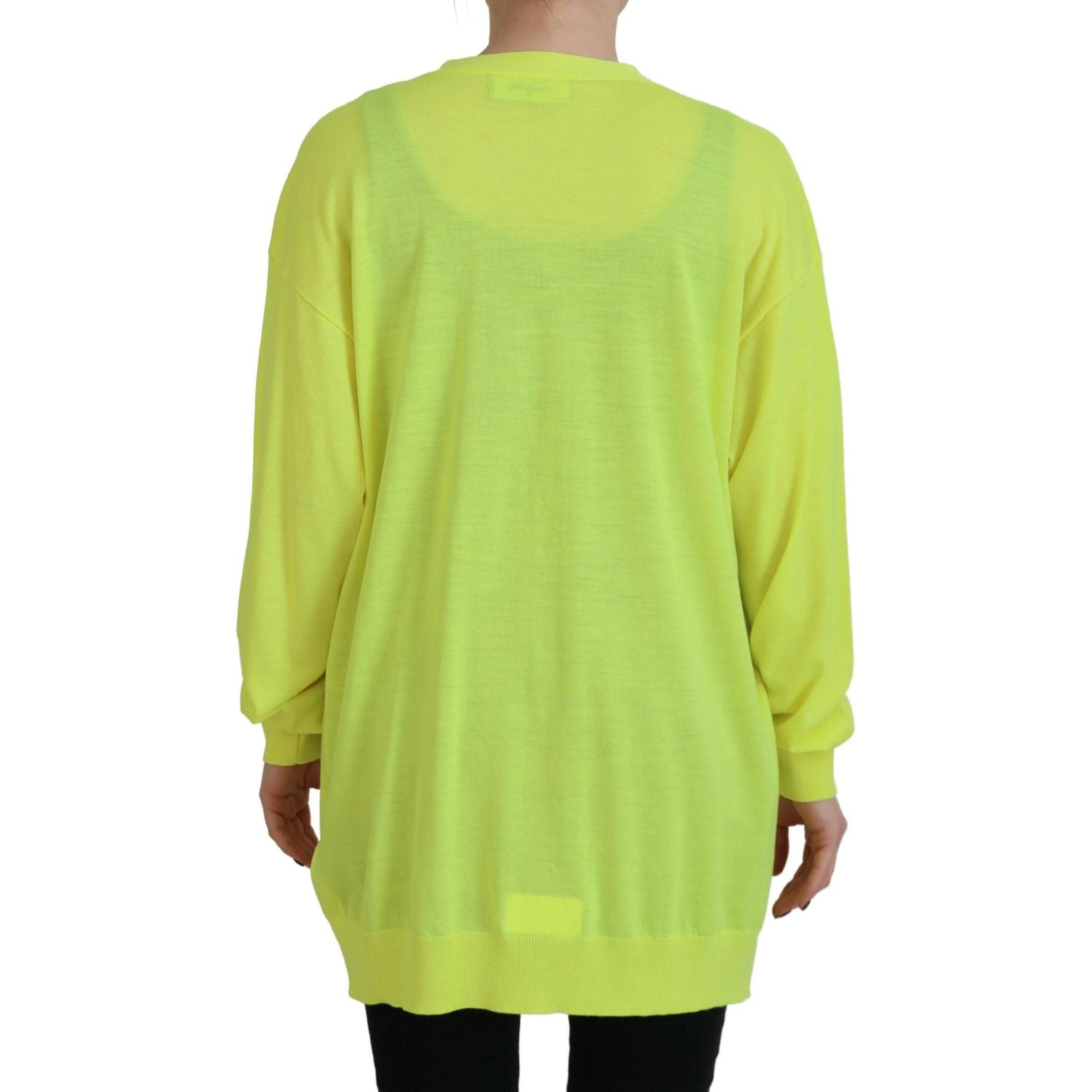 سترة كارديجان محبوكة من الصوف باللون الأصفر من Dsquared²