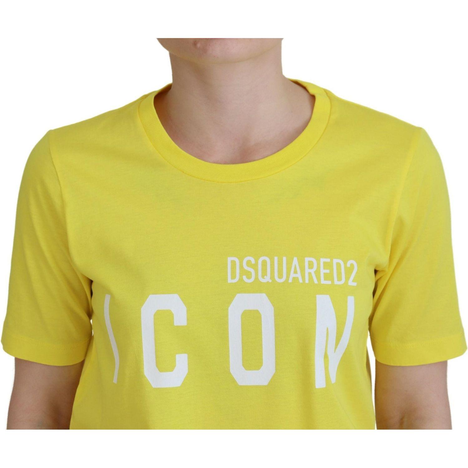 تي شيرت Dsquared² Yellow CottonShiny Icon Renny Dress Crewneck