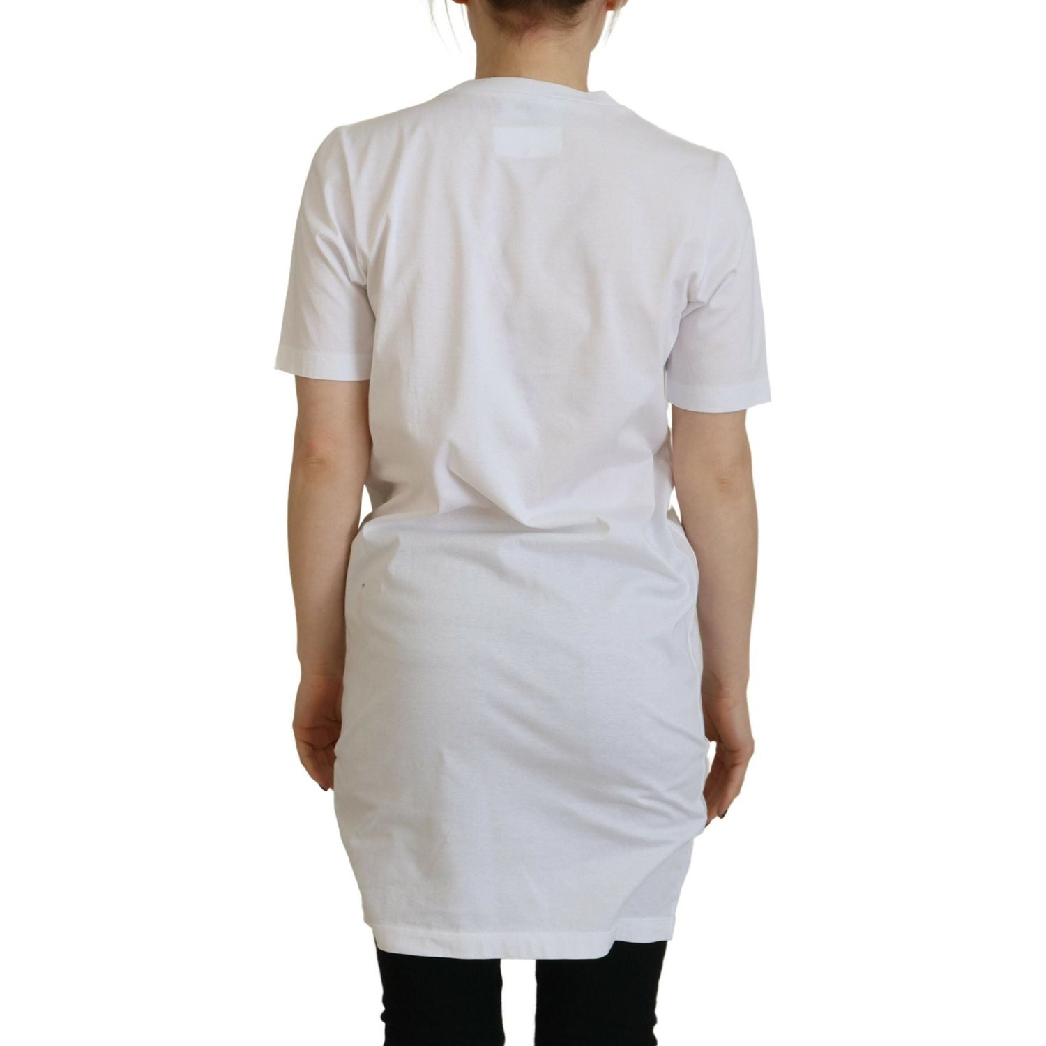 تي شيرت من القطن الأبيض بطبعة شعار Dsquared² برقبة دائرية