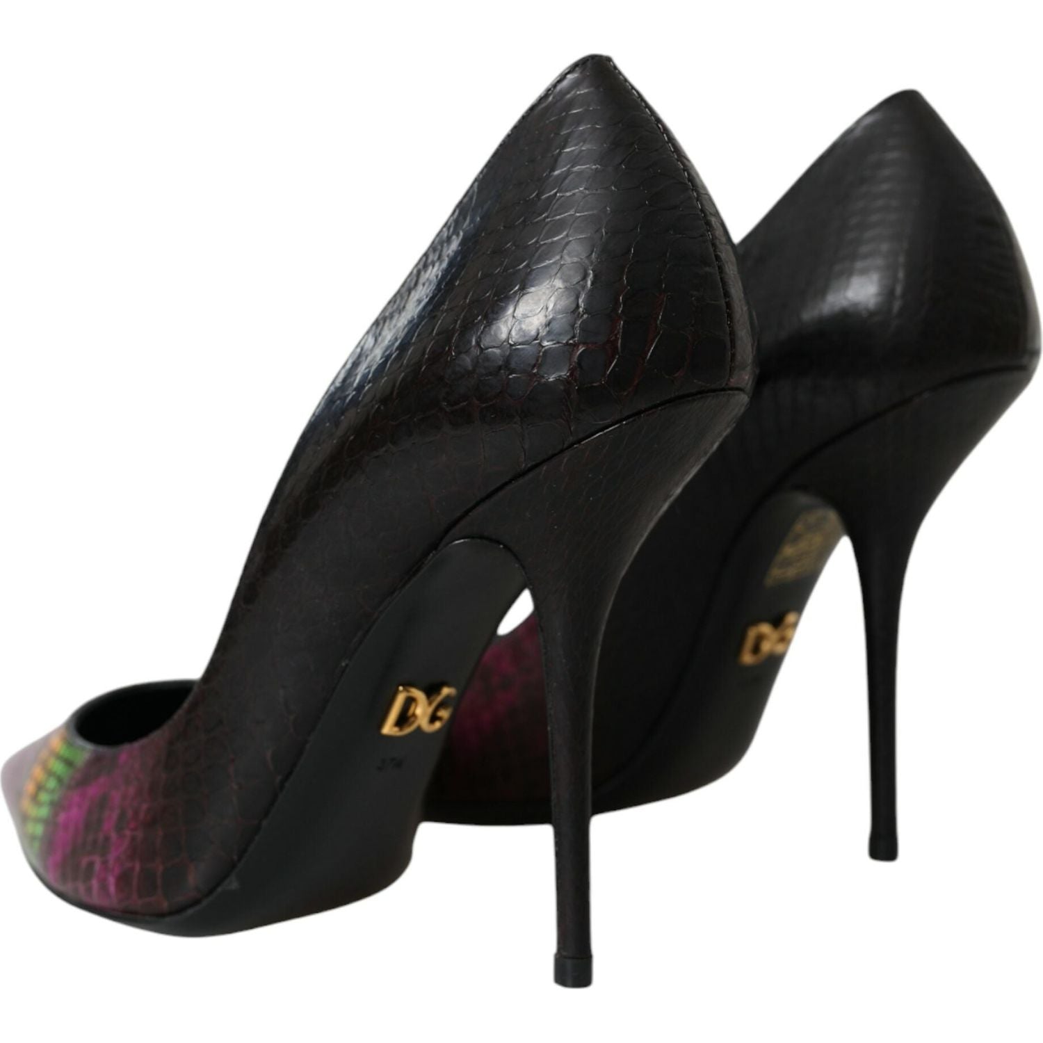 حذاء بكعب عالٍ متعدد الألوان من الجلد الاستوائي من دولتشي آند غابانا